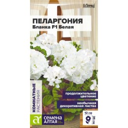 Цветы Пеларгония Бланка F1 зональная белая/Сем Алт/цп 3 шт. НОВИНКА