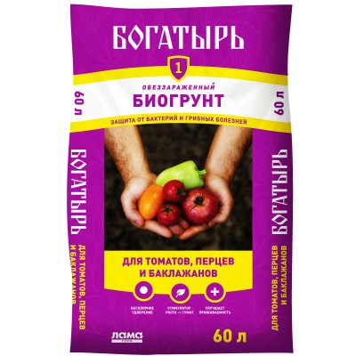 Биогрунт Богатырь "Для томатов, перца и баклажанов" 60 л